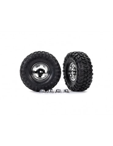 Traxxas Tires & wheels 2.2", chrome wheels, Canyon Trail tires (2)/ center caps (2)/ decal sheet (re