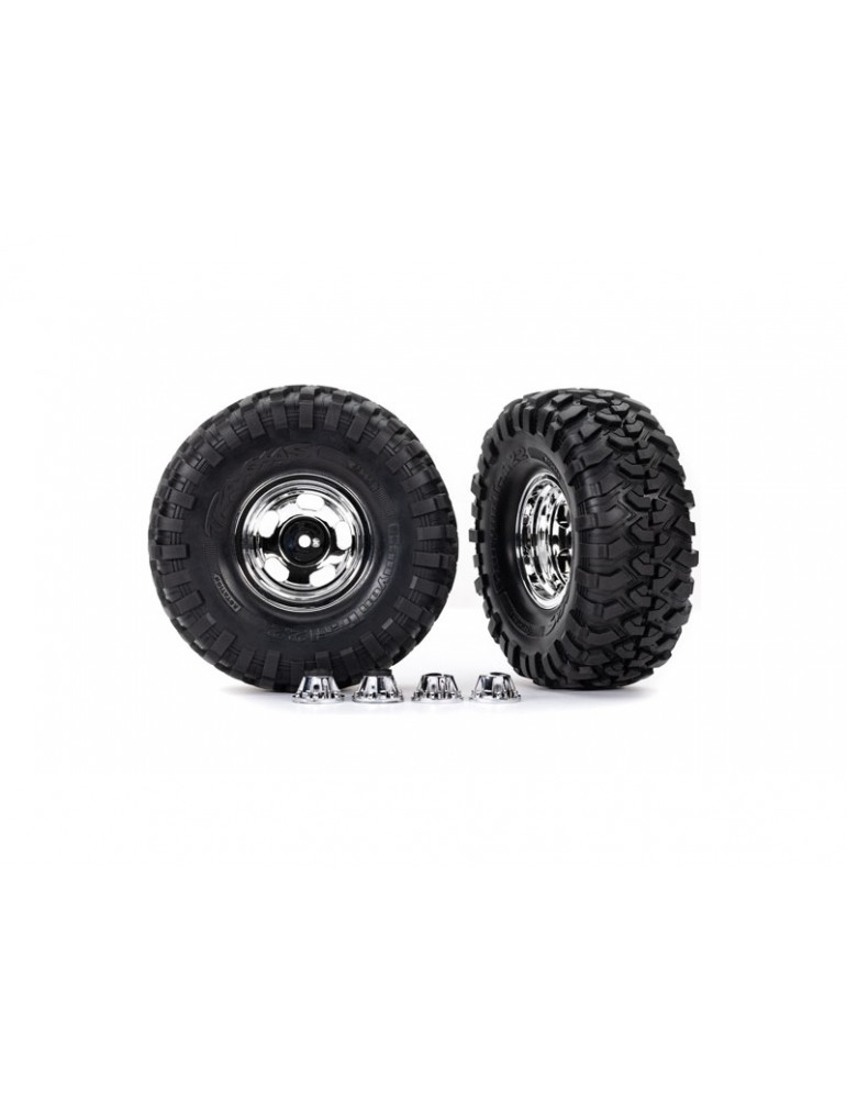 Traxxas Tires & wheels 2.2", chrome wheels, Canyon Trail tires (2)/ center caps (2)/ decal sheet (re