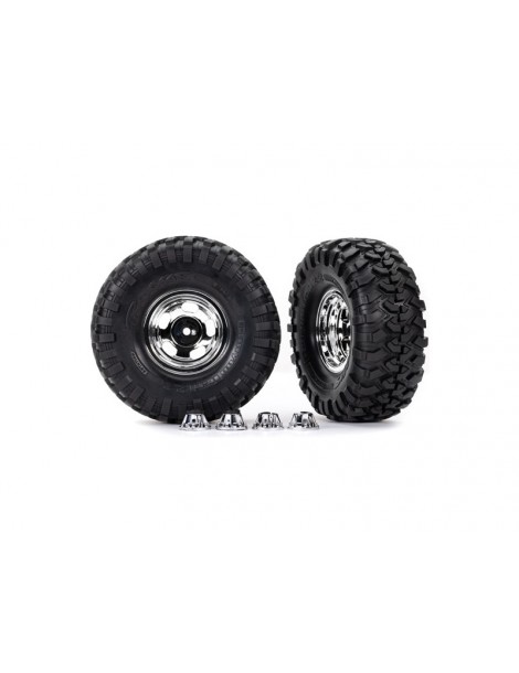 Traxxas Tires & wheels 2.2", chrome wheels, Canyon Trail tires (2)/ center caps (2)/ decal sheet (re