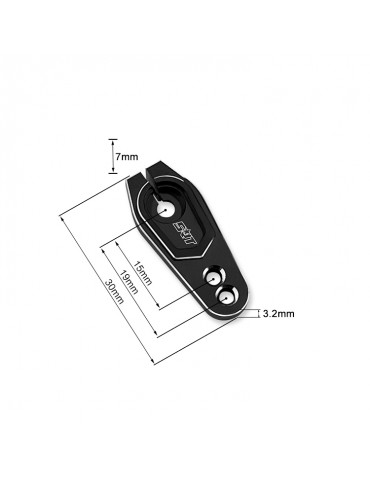 TRX5-25T, 15-19mm, black, alu servo horn