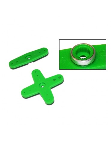 PLASTIC SERVO HORN KIT FOR JR / SANWA / KO GREEN (2pcs.)