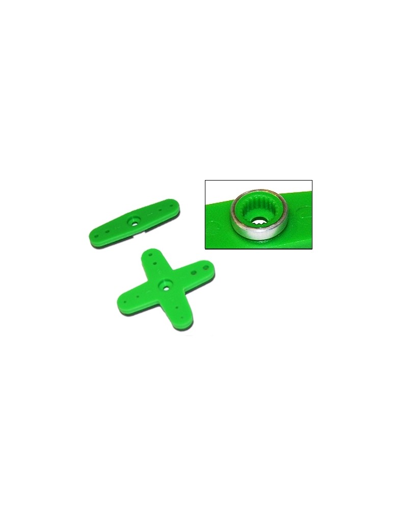 PLASTIC SERVO HORN KIT FOR JR / SANWA / KO GREEN (2pcs.)