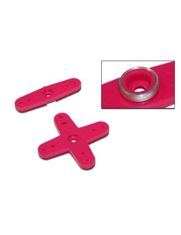 PLASTIC SERVO HORN KIT FOR JR / SANWA / KO PINK (2 pcs.)