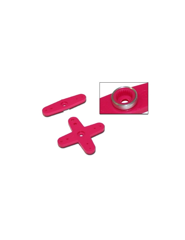 PLASTIC SERVO HORN KIT FOR JR / SANWA / KO PINK (2 pcs.)