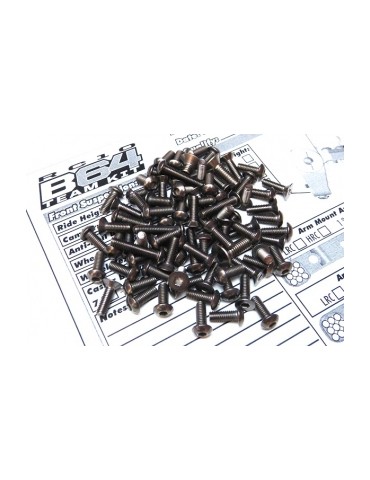 Hiro Seiko RC10B64 & B64D Titanium Hex Socket Screw Set (100pcs)