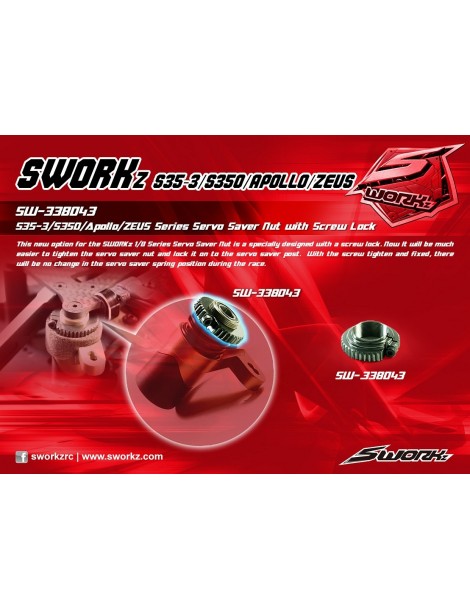 SWORKz Servo Saver Nut with Screw Fixed