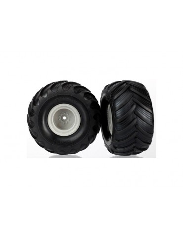 Traxxas Tires & wheels 1.5/2.2", grey wheels, Terra Groove tires (pair)