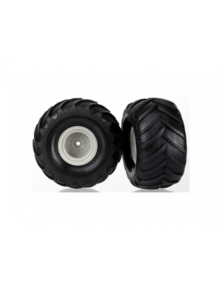 Traxxas Tires & wheels 1.5/2.2", grey wheels, Terra Groove tires (pair)