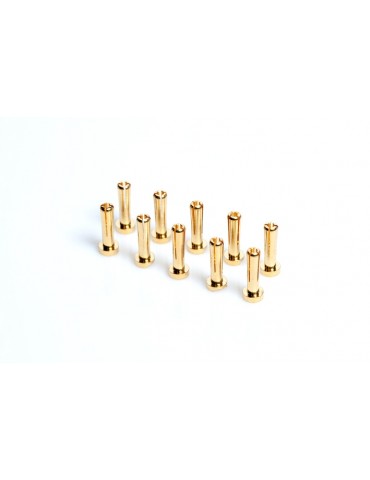 4mm Gold connectors - WorksTeam - 18mm length (10 pcs.)