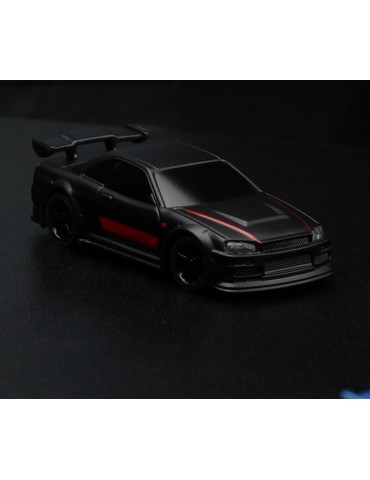 Turbo Racing 1/76 C74 On-Road RC Car RTR (Black with red stripes)