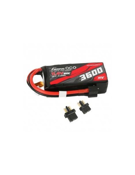 Gens ace 3600mAh 11.4V 3S1P 60C High Voltage Lipo Battery Pack with XT60/T-plug