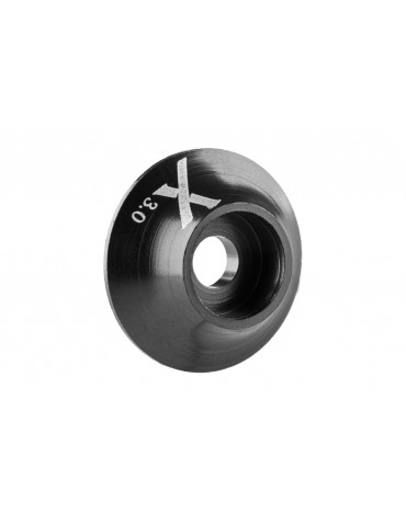 Aluminum washer with O ring, 3mm, Black, (10pcs)