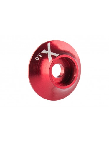 Aluminum washer with O ring, 3mm, Red (10pcs)