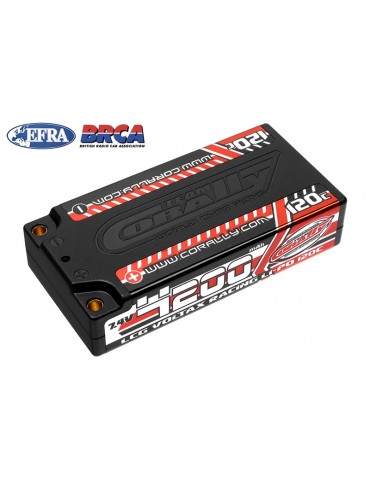 Voltax 120C LiPo Battery - 4200mAh - 7.4V - LCG Shorty 2S - 4mm Bullit