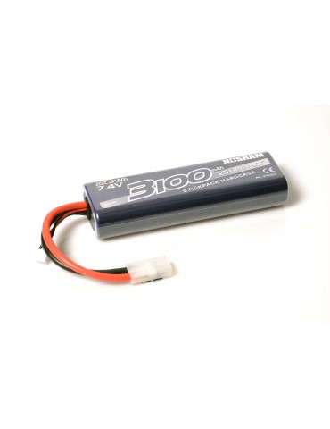 NOSRAM 3100 - 7.4V - 50C LiPo Car Stickpack Hardcase - Tamiya Plug