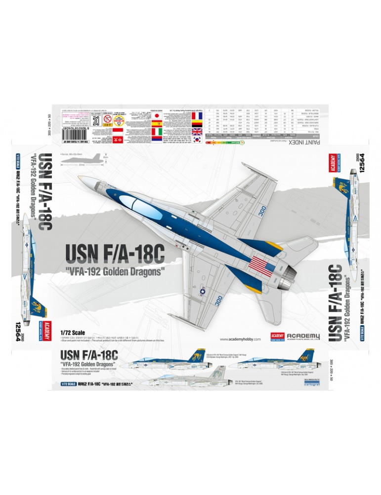 Academy McDonnell F/A-18C USN VFA-192 Golden Dragons (1:72)