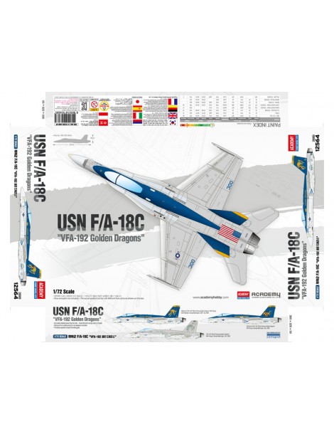 Academy McDonnell F/A-18C USN VFA-192 Golden Dragons (1:72)