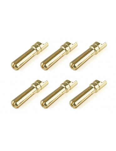Bullit Connector 4.0mm - Male - Solid Type - Gold Plated - Ultra Low Resistance - Wire Str