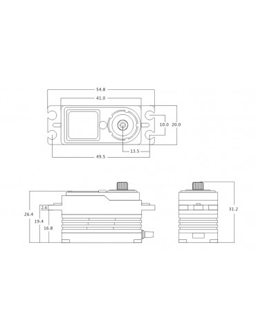 BH615S SSR HiVOLT BRUSHLESS Digital servo (15 kg-0,045s/60 )