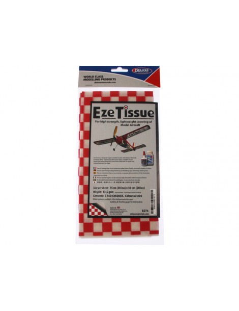 Eze Tissue 13.5g/m2 75x50cm Red Chequer (3pcs)