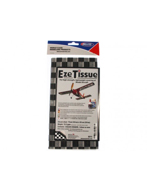 Eze Tissue 13.5g/m2 75x50cm Black Chequer (3pcs)