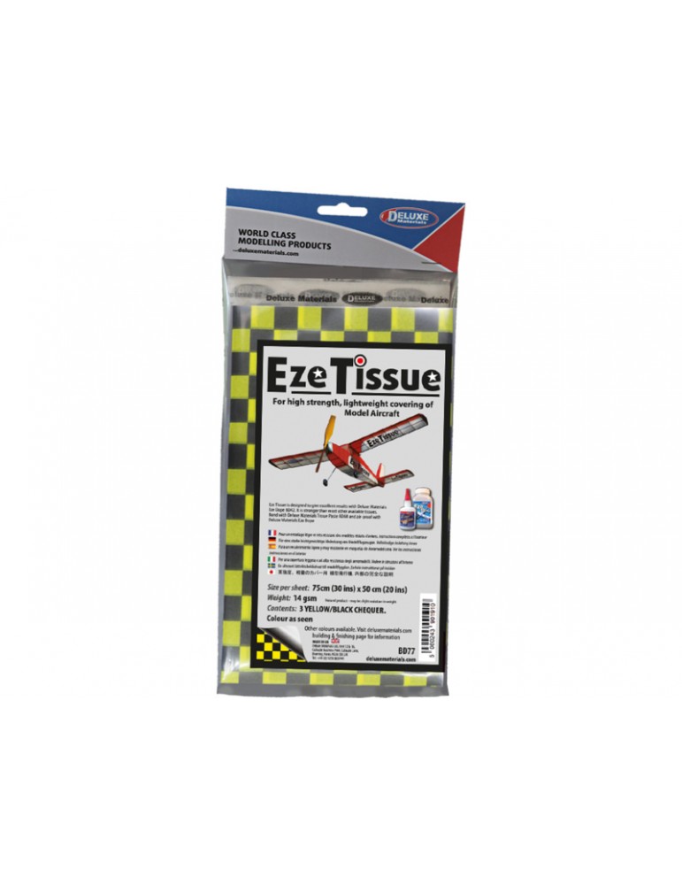 Eze Tissue 14g/m2 75x50cm yellow-black chequer (3pcs)