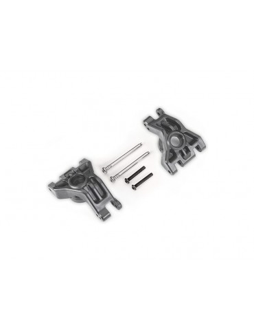 Traxxas Carriers, stub axle, rear, extreme heavy duty, gray (left & right) (for use with 9080)
