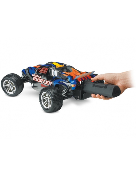 Traxxas Nitro Rustler 1:10 TQi Silver-Blue