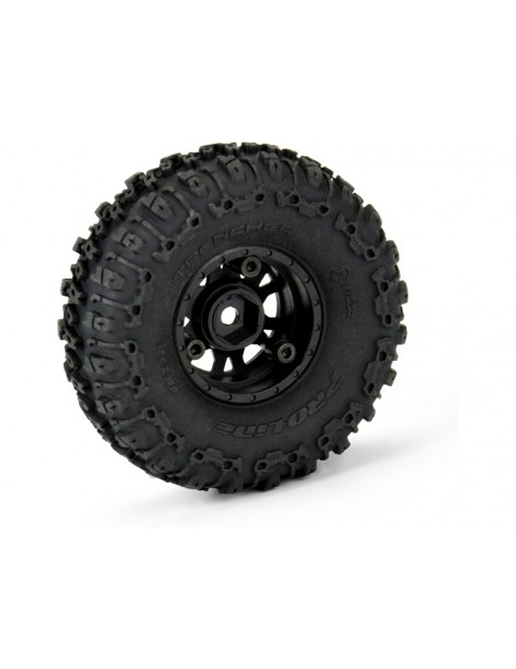 Pro-Line Wheels 1.0", Trencher Tires, Impulse H7 Wheels (4)(Axial SCX24)