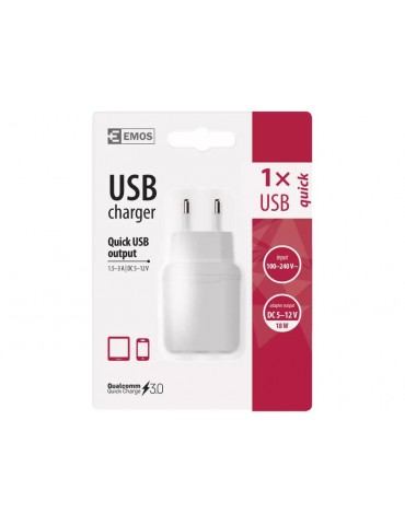 AC universal USB adapter QC3.0 3A 18W