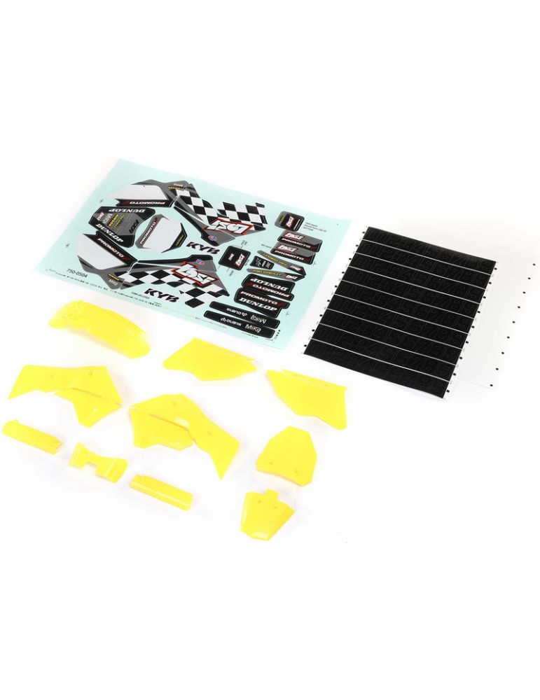 Losi Yellow Plastics w/Wraps: PM-MX