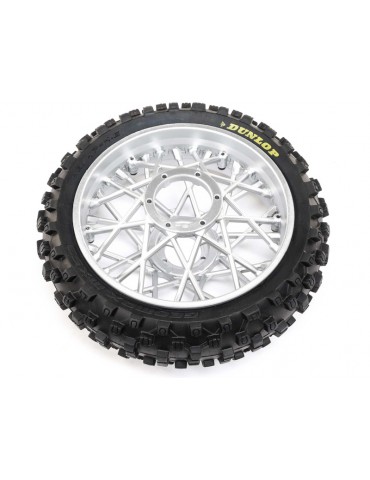 Losi Dunlop MX53 Rear Tire Mounted, Chrome: PM-MX
