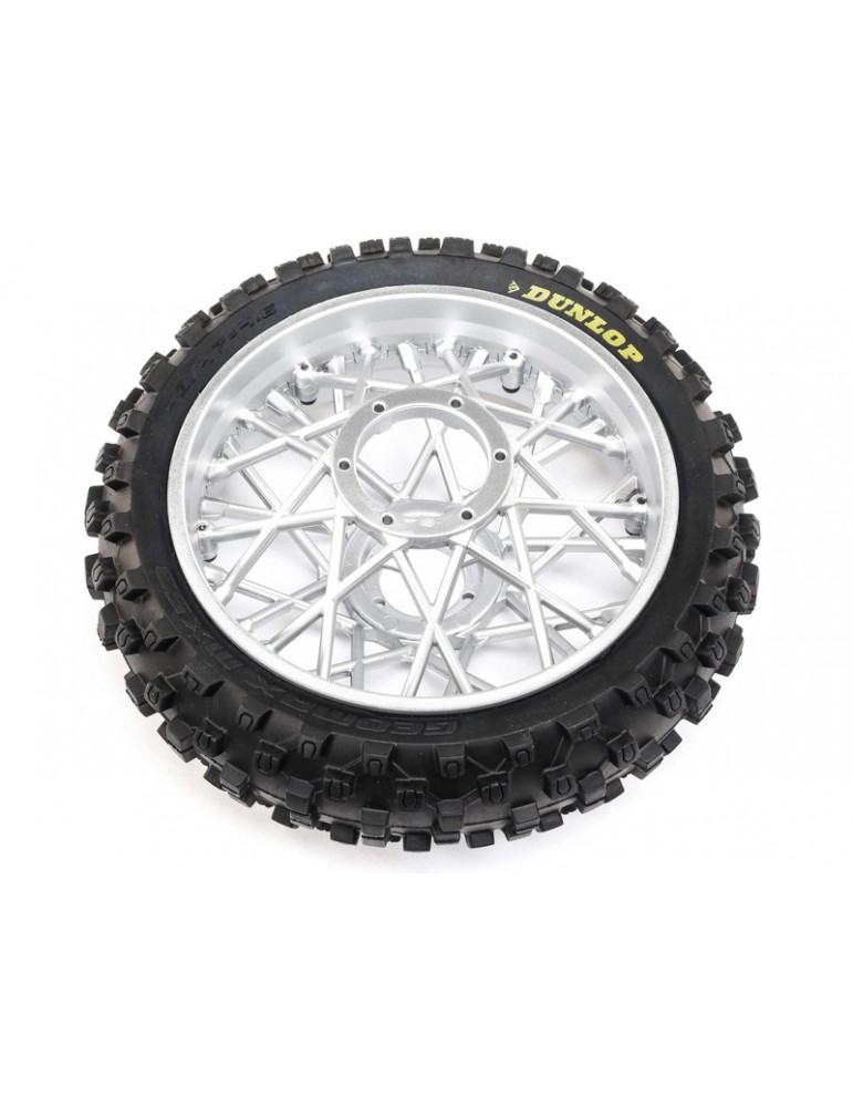 Losi Dunlop MX53 Rear Tire Mounted, Chrome: PM-MX