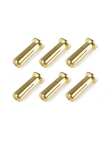 Bullit Connector 5.0mm - Male - Solid Type - Gold Plated - Ultra Low Resistance - Wire 90