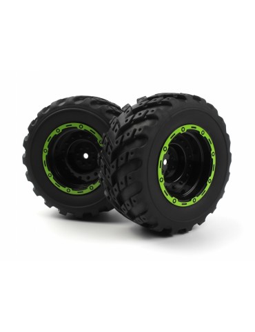 Smyter MT Wheels/Tires Assembled (Black/Green)