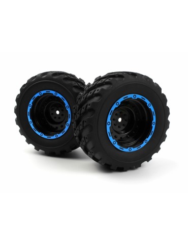 Smyter MT Wheels/Tires Assembled (Black/Blue)