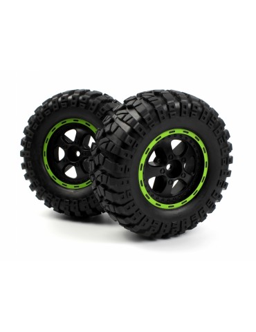 Smyter Desert Wheels/Tires Assembled (Black/Green)