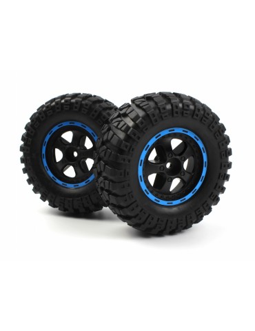 Smyter Desert Wheels/Tires Assembled (Black/Blue)