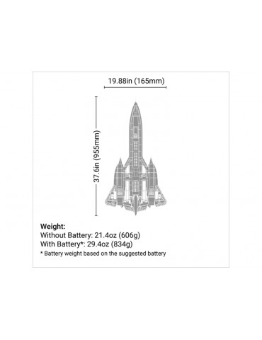 E-flite SR-71 Blackbird 0.96m AS3X SAFE Select BNF Basic