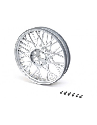 Losi Front Wheel Set, Satin Chrome: PM-MX