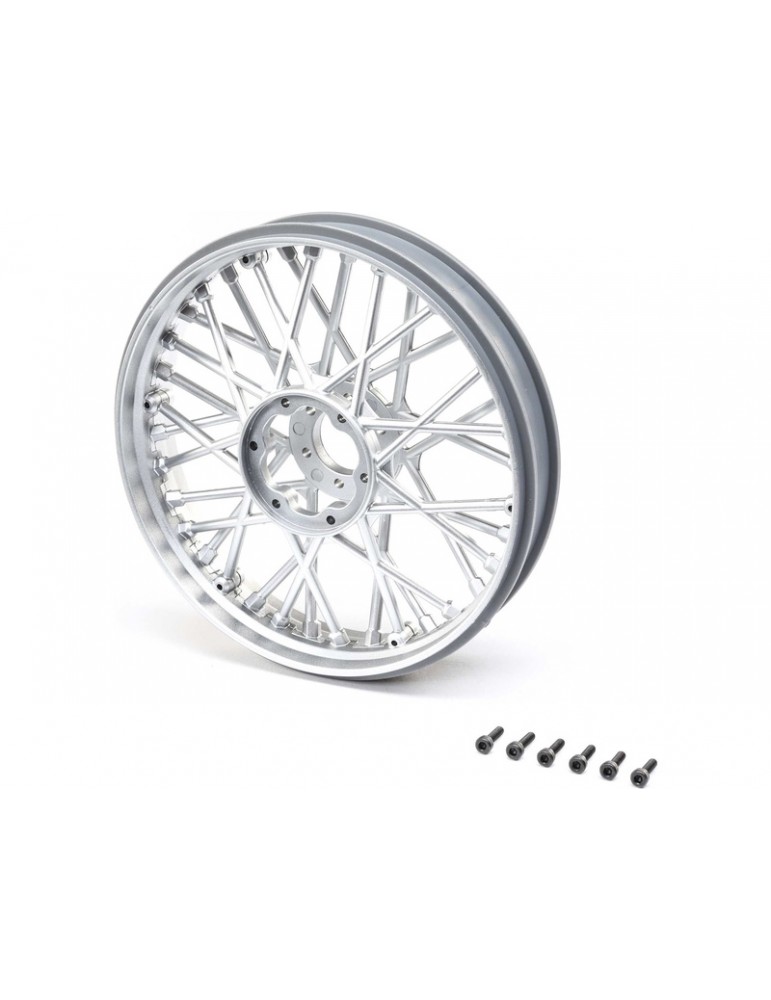 Losi Front Wheel Set, Satin Chrome: PM-MX