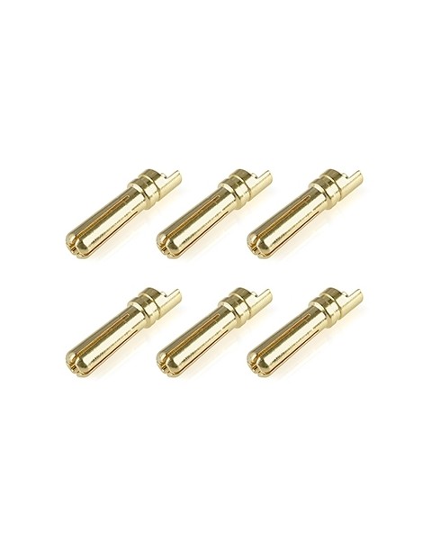 Bullit Connector 5.0mm - Male - Solid Type - Gold Plated - Ultra Low Resistance - Wire Str