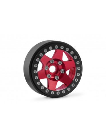 1.9'' Aluminum 6-spoke Beadlock Rims for 1/10 Crawler Red - 2pcs