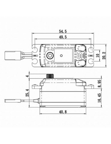 SV-1254MG+ HiVolt Digital servo - LOW PROFILE (18kg-0,075s/60 )