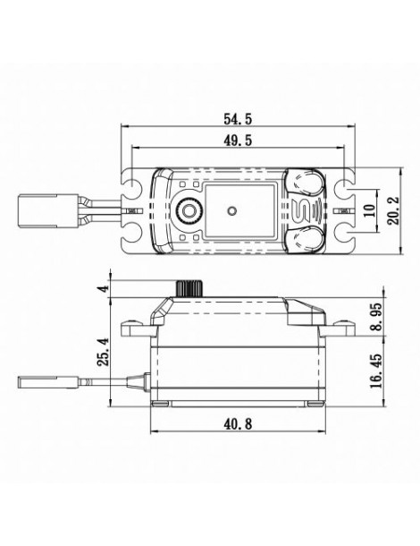 SV-1254MG+ HiVolt Digital servo - LOW PROFILE (18kg-0,075s/60 )