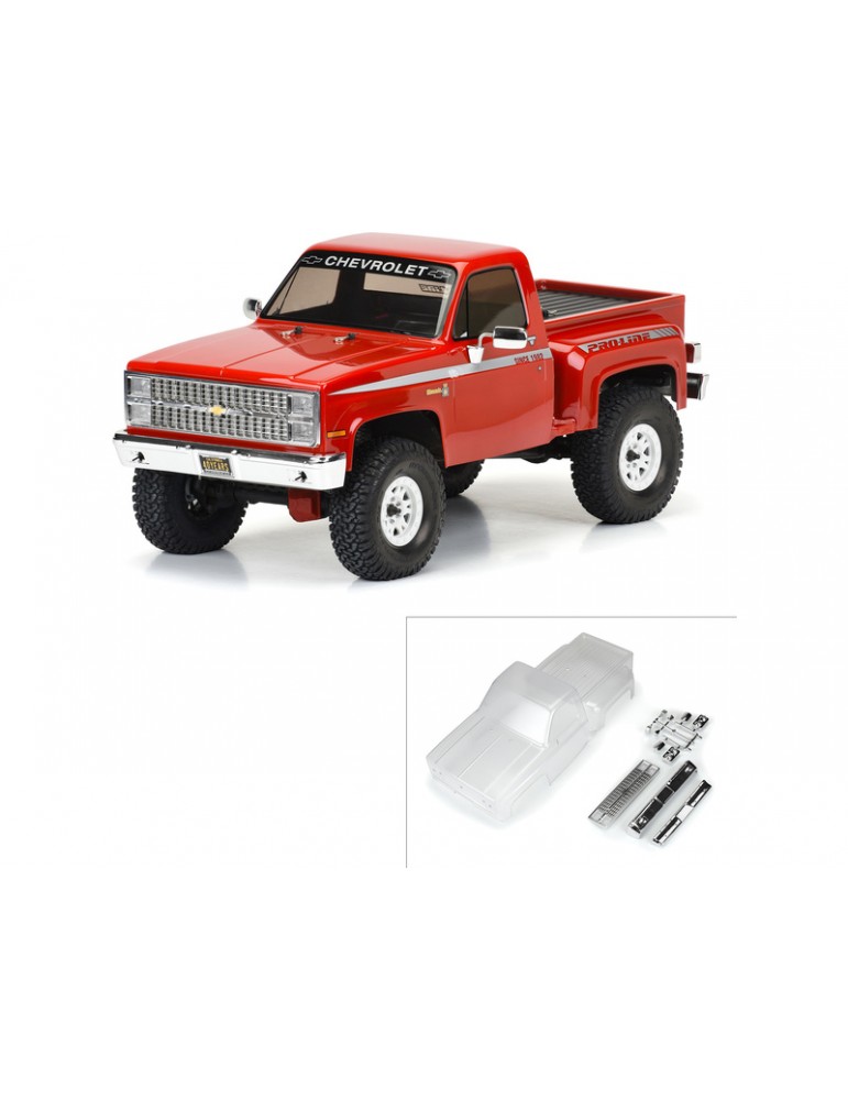 1982 Chevy K-10 Clear Body Set with Scale Molded Accesories
