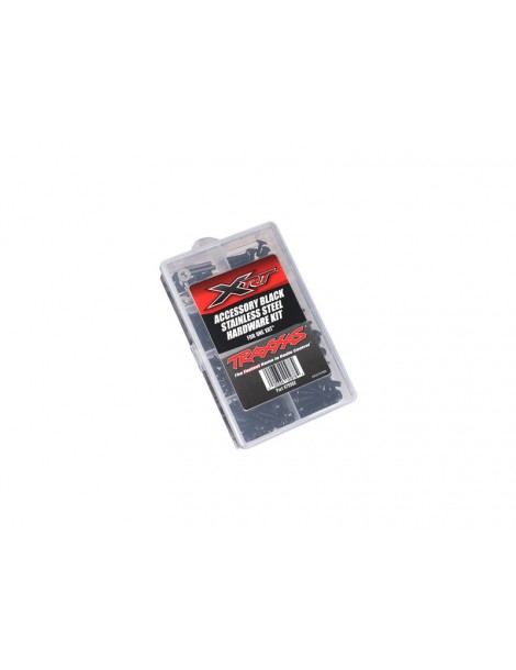 Traxxas Hardware kit, black stainless steel, XRT
