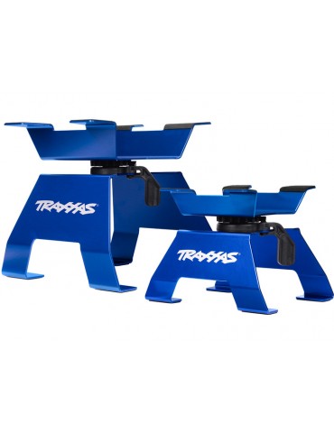 Traxxas aliumininis mėlynas RC stovas X-Trucks modeliams – CyborgShop