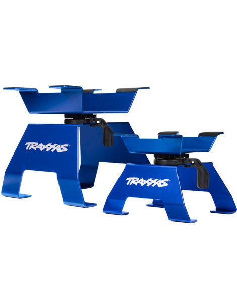 Traxxas aliumininis mėlynas RC stovas X-Trucks modeliams – CyborgShop