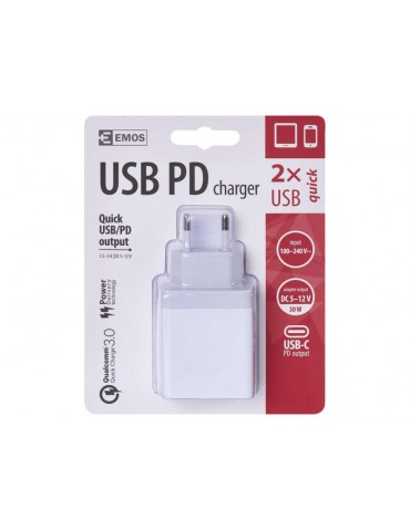 AC universal USB adapter QC3.0 + PD 30W